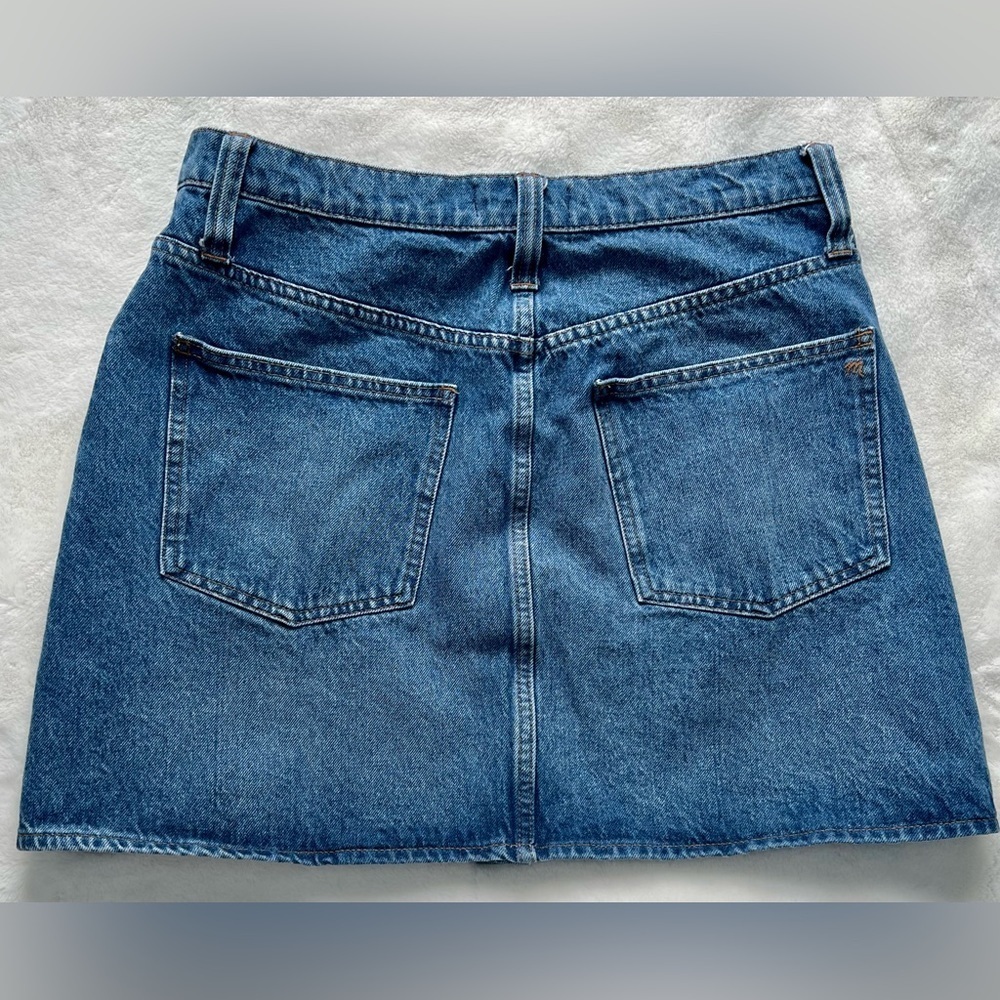 Madewell Stretch Denim A-Line Mini Skirt - Size 30 - Picture 4 of 5